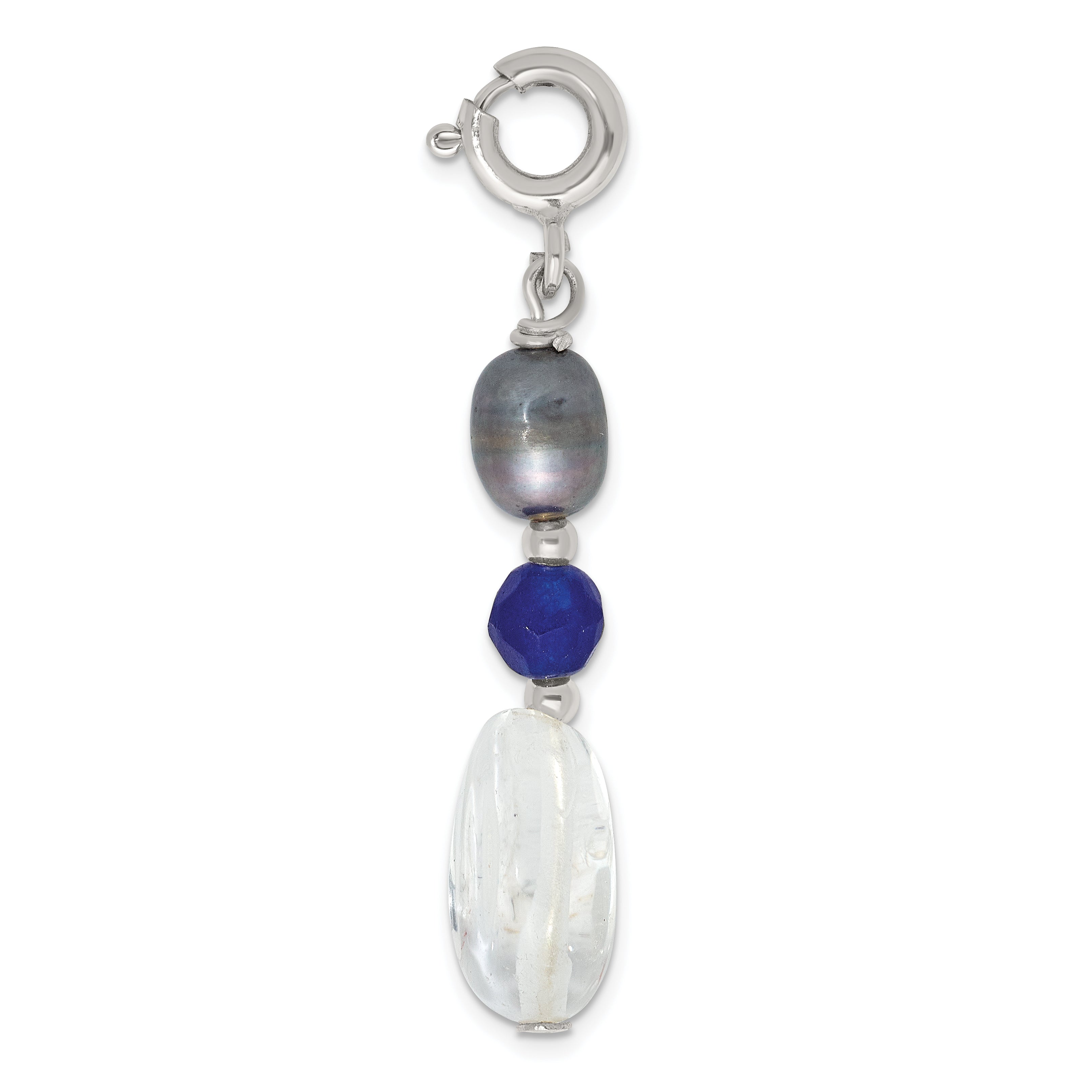 Sterling Silver FWC Pearl/Quartz Adjustable 17in or 40in Necklace