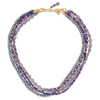 Sterling Silver Gold-plated Multi Stone Adj. 17in or 40in Necklace