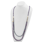 Sterling Silver Gold-plated Multi Stone Adj. 17in or 40in Necklace