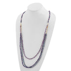 Sterling Silver Gold-plated Multi Stone Adj. 17in or 40in Necklace