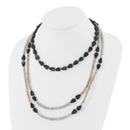 Sterling Silver Gold-plated Multi Stone Adj. 17in or 40in Necklace