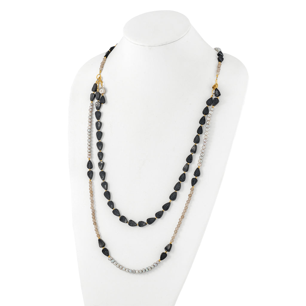 Sterling Silver Gold-plated Multi Stone Adj. 17in or 40in Necklace