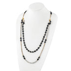 Sterling Silver Gold-plated Multi Stone Adj. 17in or 40in Necklace
