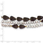 Sterling Silver Gold-plated Multi Stone Adj. 17in or 40in Necklace