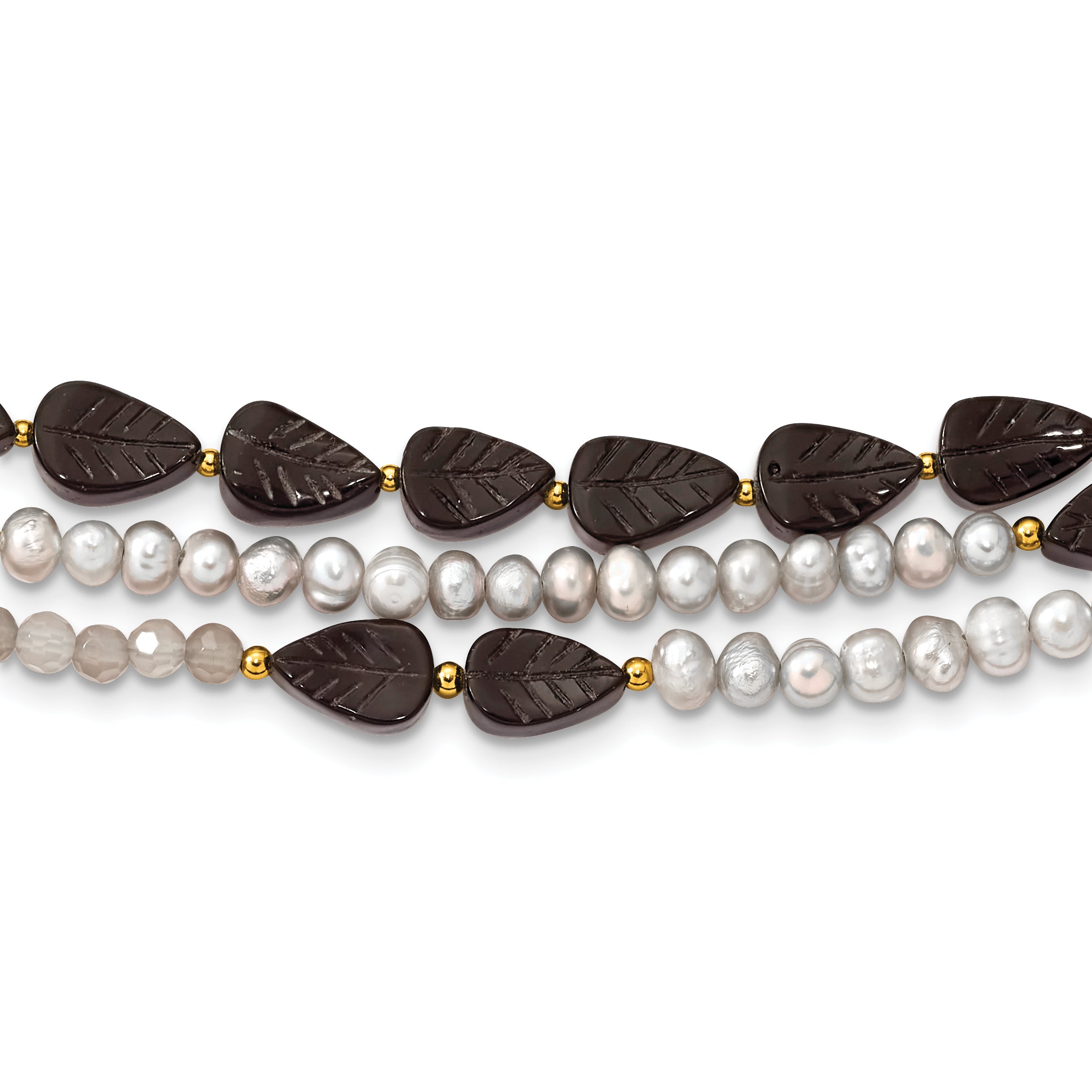 Sterling Silver Gold-plated Multi Stone Adj. 17in or 40in Necklace Main image