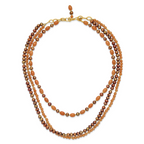 Sterling Silver Gold-plated Multi Stone Adj. 17in or 40in Necklace
