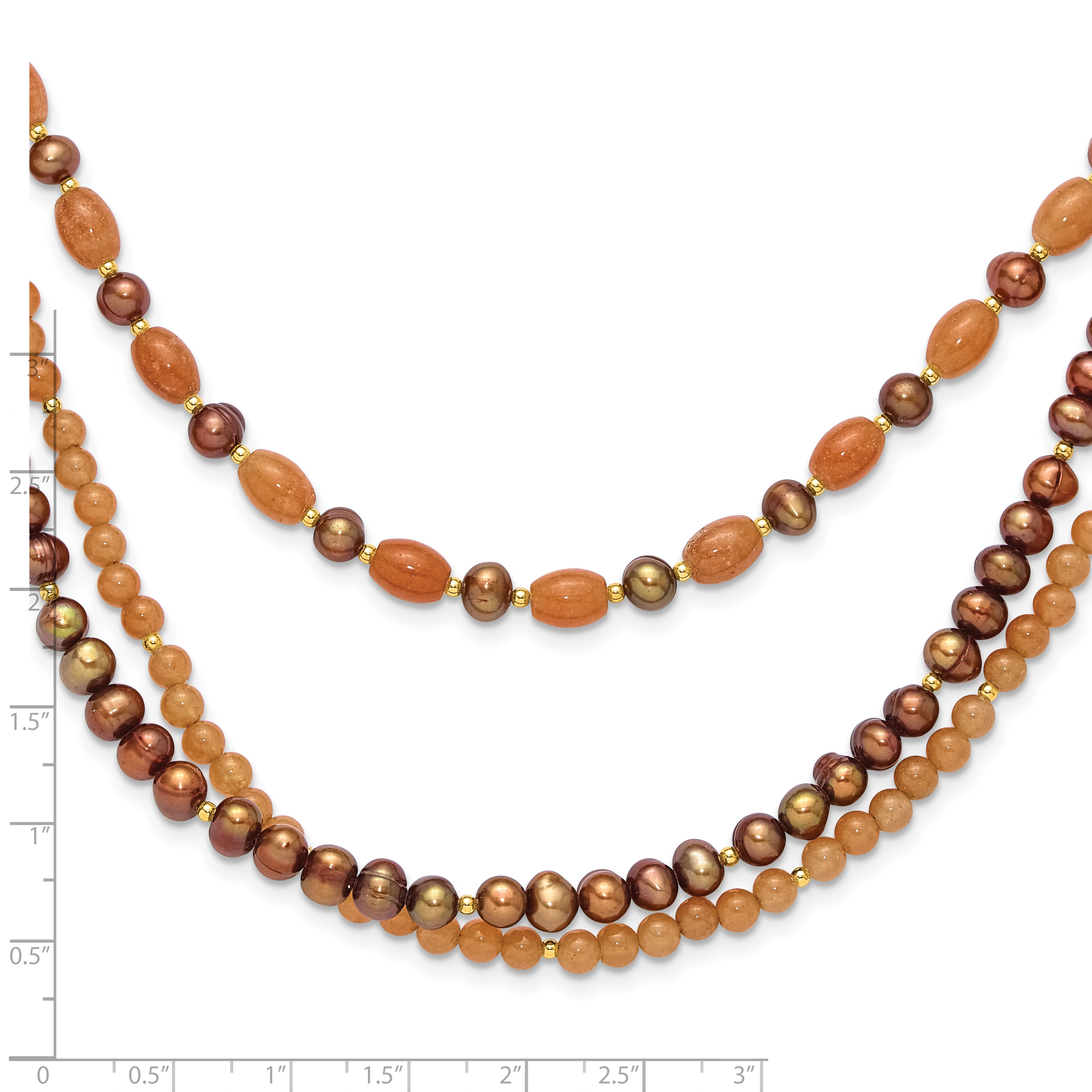 Sterling Silver Gold-plated Multi Stone Adj. 17in or 40in Necklace