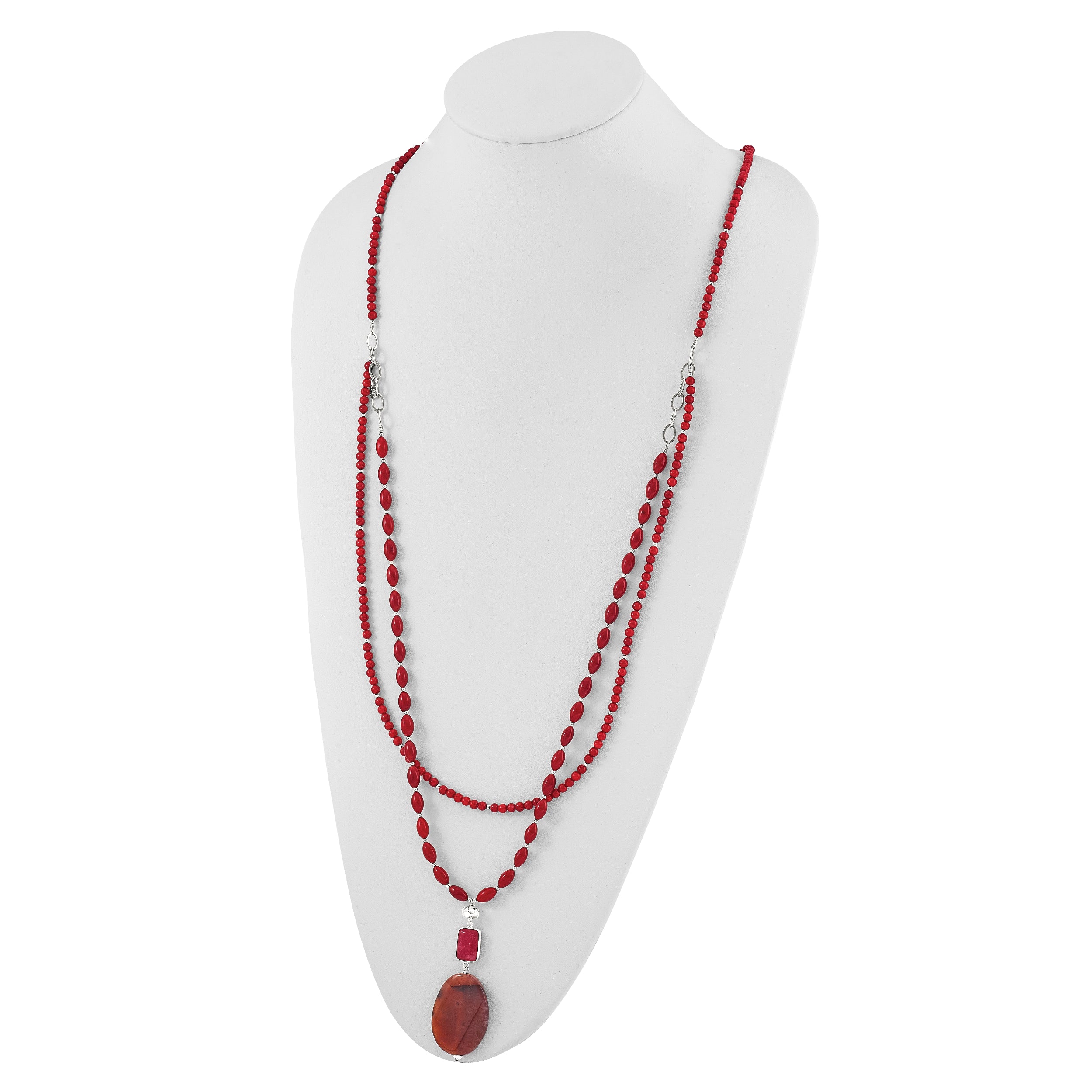 Sterling Silver Multi Stone Adjustable 17in or 40in Necklace