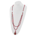 Sterling Silver Multi Stone Adjustable 17in or 40in Necklace
