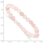 Rose Quartz Faceted 6.50mm Beaded Stretch Bracelet