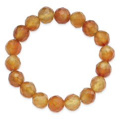 Carnelian 10mm Beaded Stretch Bracelet