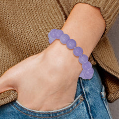 Lavender Quartz 10mm Beaded Stretch Bracelet