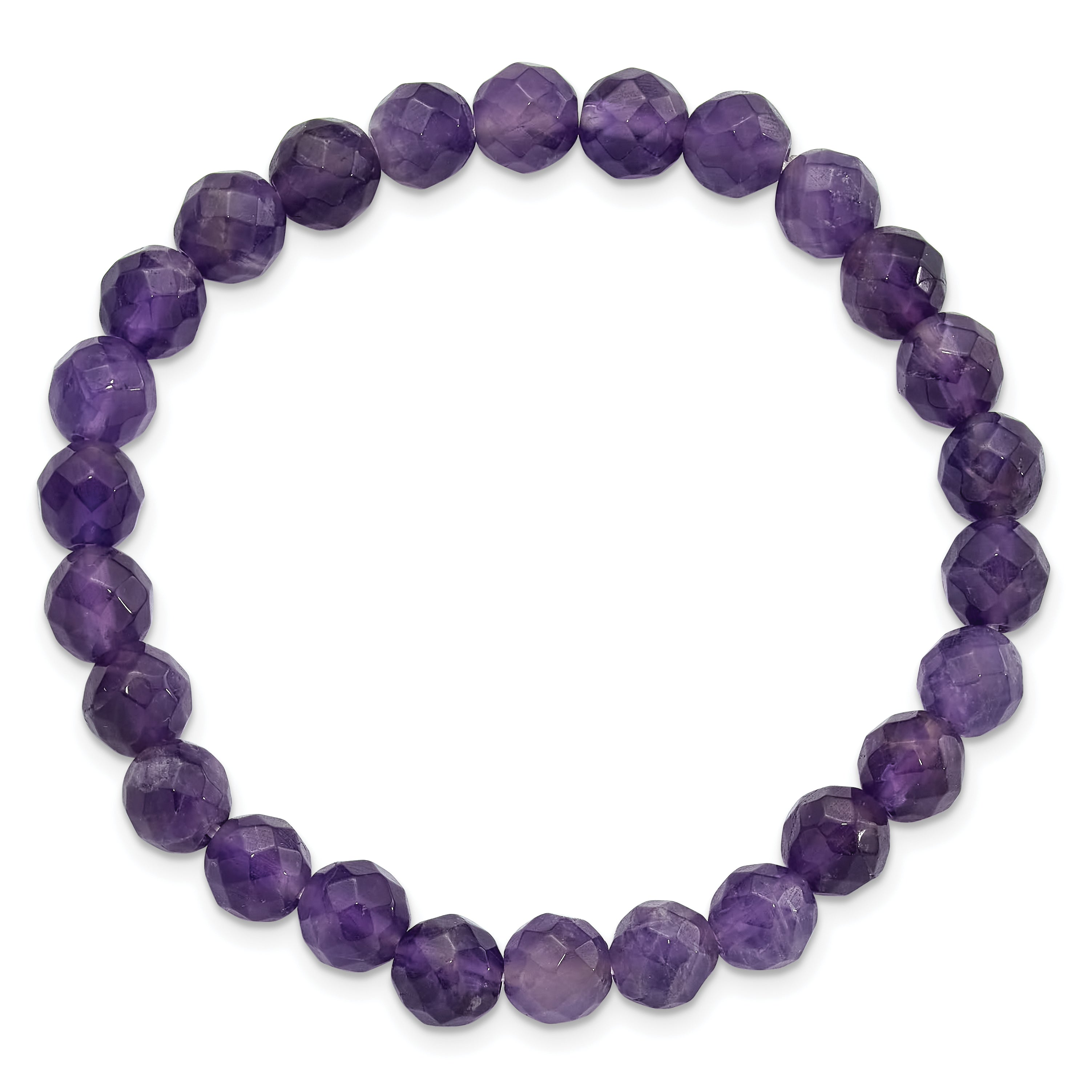 Amethyst Faceted 7.00mm Beaded Stretch Bracelet Secondary image