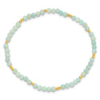 Sterling Silver Gold-plated 3mm Blue Quartz Stretch Bracelet