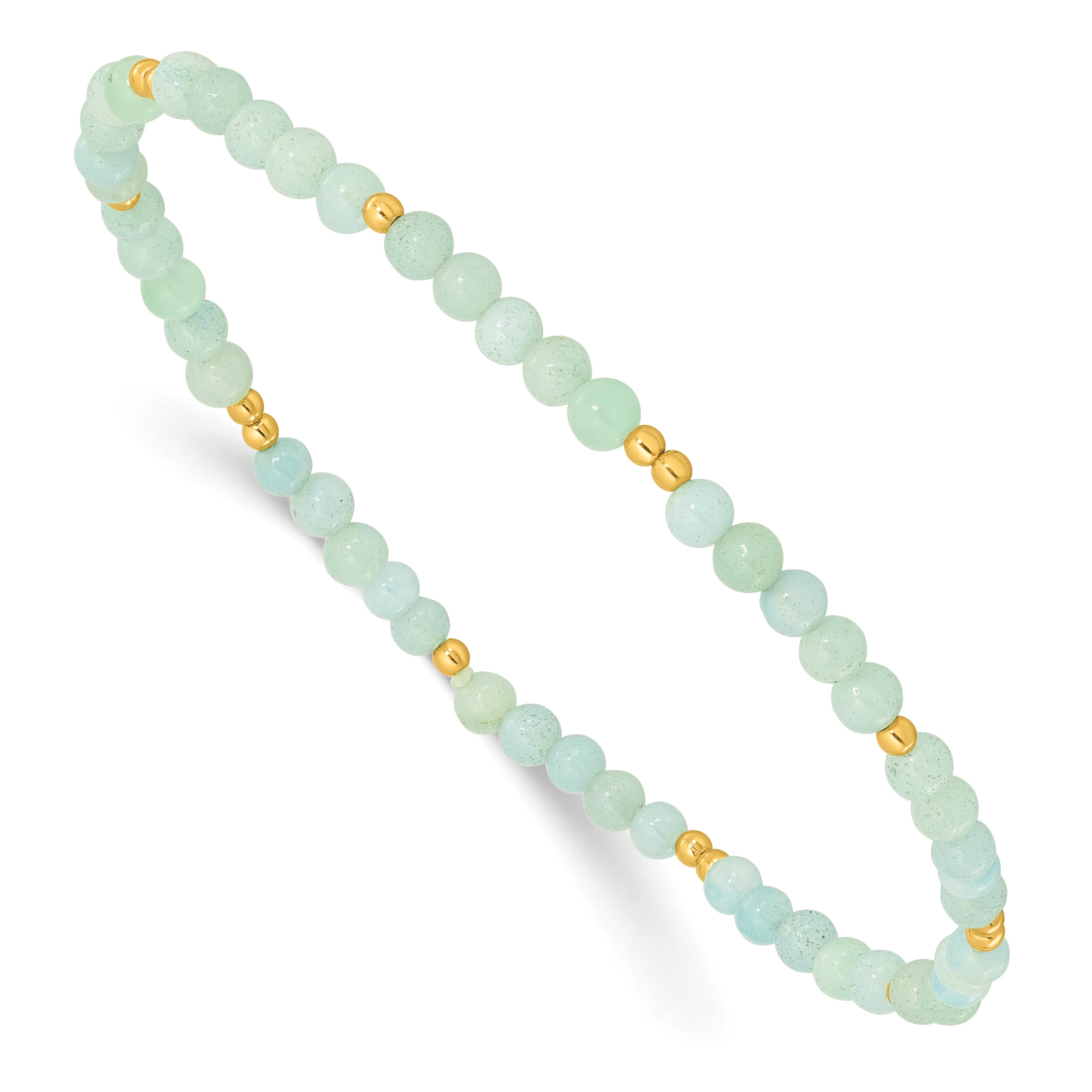 Sterling Silver Gold-plated 3mm Blue Quartz Stretch Bracelet Main image