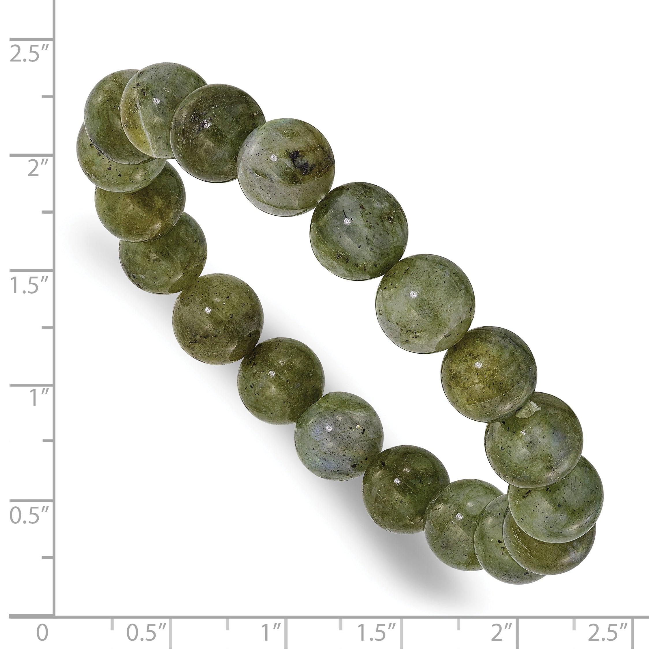 Green Labradorite 10.00mm Beaded Stretch Bracelet