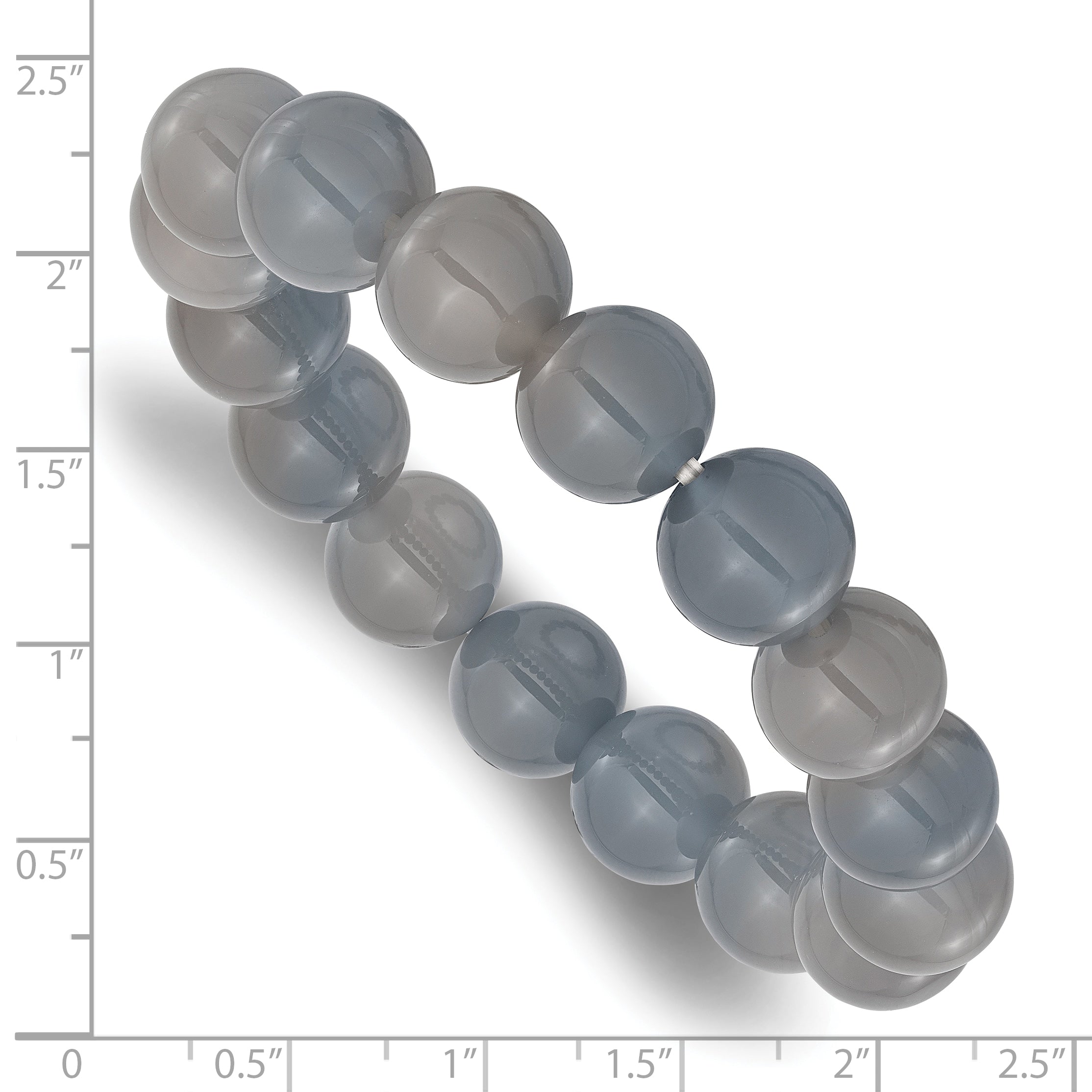 Grey Agate 12mm Beaded Stretch Bracelet