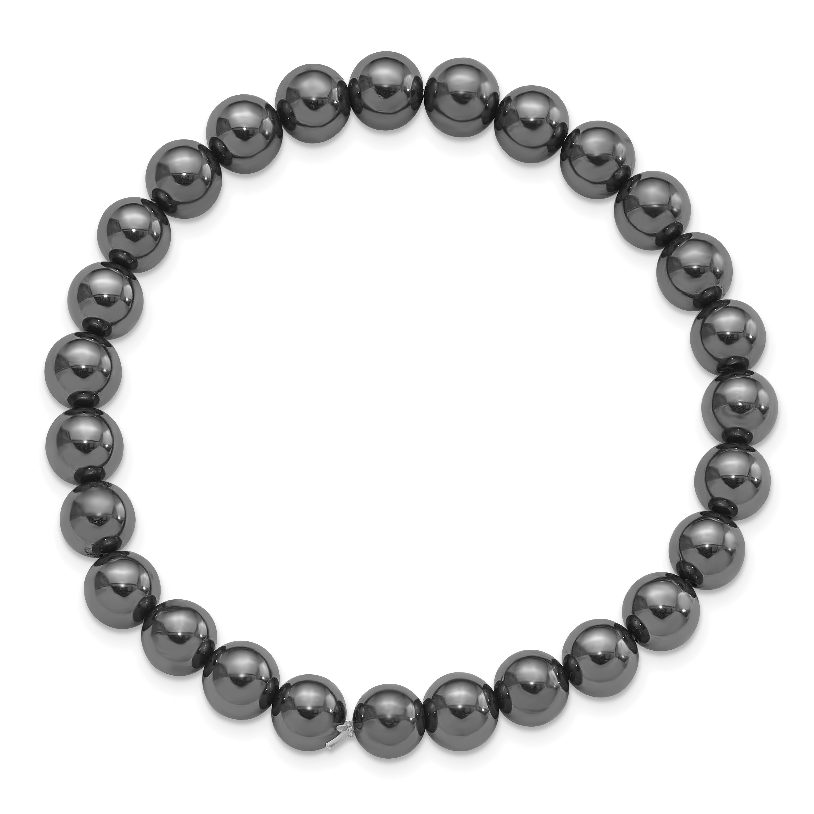 Hematite 7mm Beaded Stretch Bracelet Secondary image