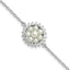 Sterling Silver RH-plated 3-5mm FWC Pearl CZ 7.25in w/1in ext Bracelet