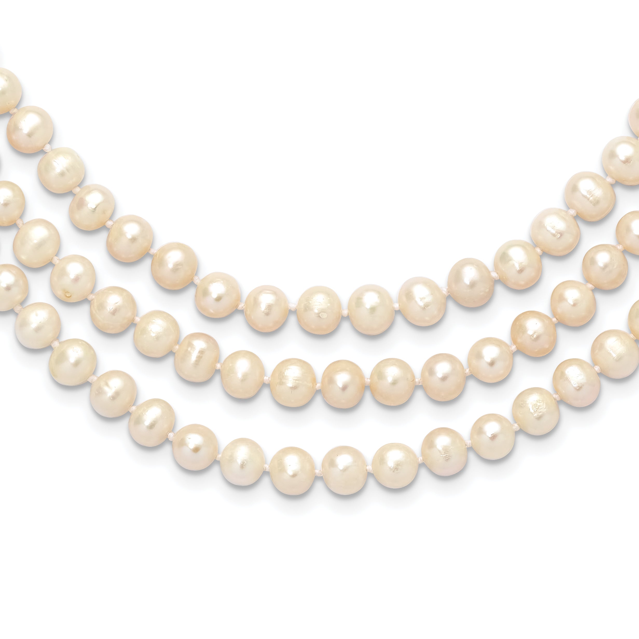 7-8mm White Near-Round Freshwater Cultured Pearl 76 inch Slip on Necklace Main image