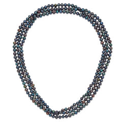 7-8mm Black Near-Round Freshwater Cultured Pearl 76 inch Slip on Necklace