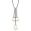 Sterling SilverRhodium-Rhodium-Plated 6-8mm FWC Pearl Movable Dangles Necklace