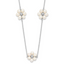 Sterling Silver Rhodium-Rhodium-Plated 4-5mm White Semi-Round Freshwater Cultured Pearl Flower 17 inch with 1.75 inch Extension Necklace
