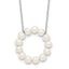 Sterling Silver Rhodium-Rhodium-Plated 4-5mm White Near-Round Freshwater Cultured Pearl Circle 18 inch Necklace