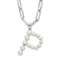 Sterling Silver Rhodium-Rhodium-Plated 3-5.5mm White Button Freshwater Cultured Pearl LETTER P 18 inch Necklace