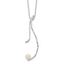 Sterling Silver Rhodium-Platedod-plated Hammered FWC Pearl w/2 in ext Necklace