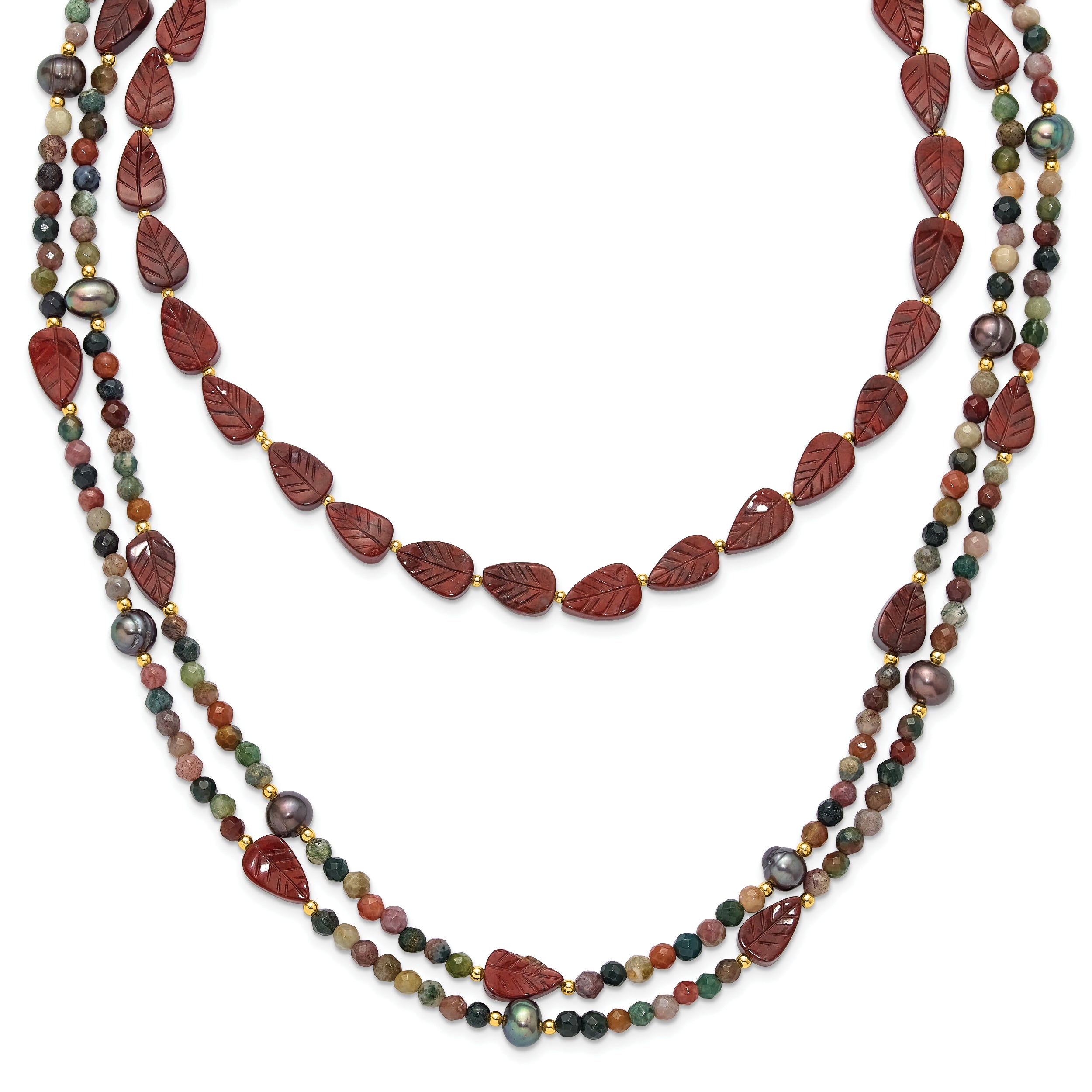 Sterling Silver Gold-plated Multi Stone Adj. 17in or 40in Necklace