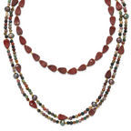 Sterling Silver Gold-plated Multi Stone Adj. 17in or 40in Necklace