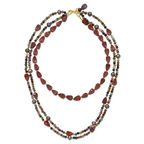 Sterling Silver Gold-plated Multi Stone Adj. 17in or 40in Necklace