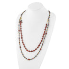 Sterling Silver Gold-plated Multi Stone Adj. 17in or 40in Necklace