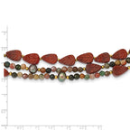Sterling Silver Gold-plated Multi Stone Adj. 17in or 40in Necklace