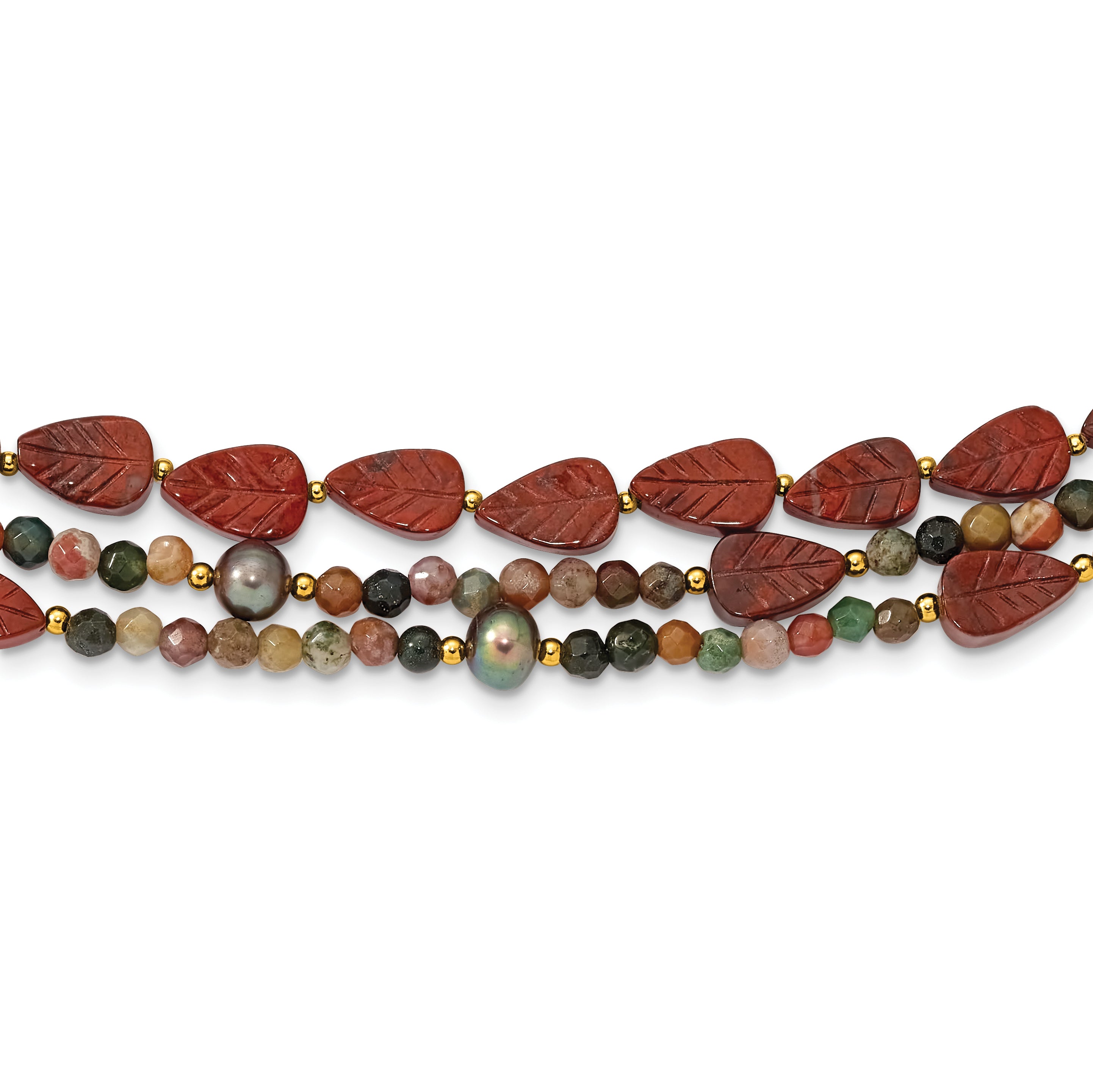 Sterling Silver Gold-plated Multi Stone Adj. 17in or 40in Necklace Main image