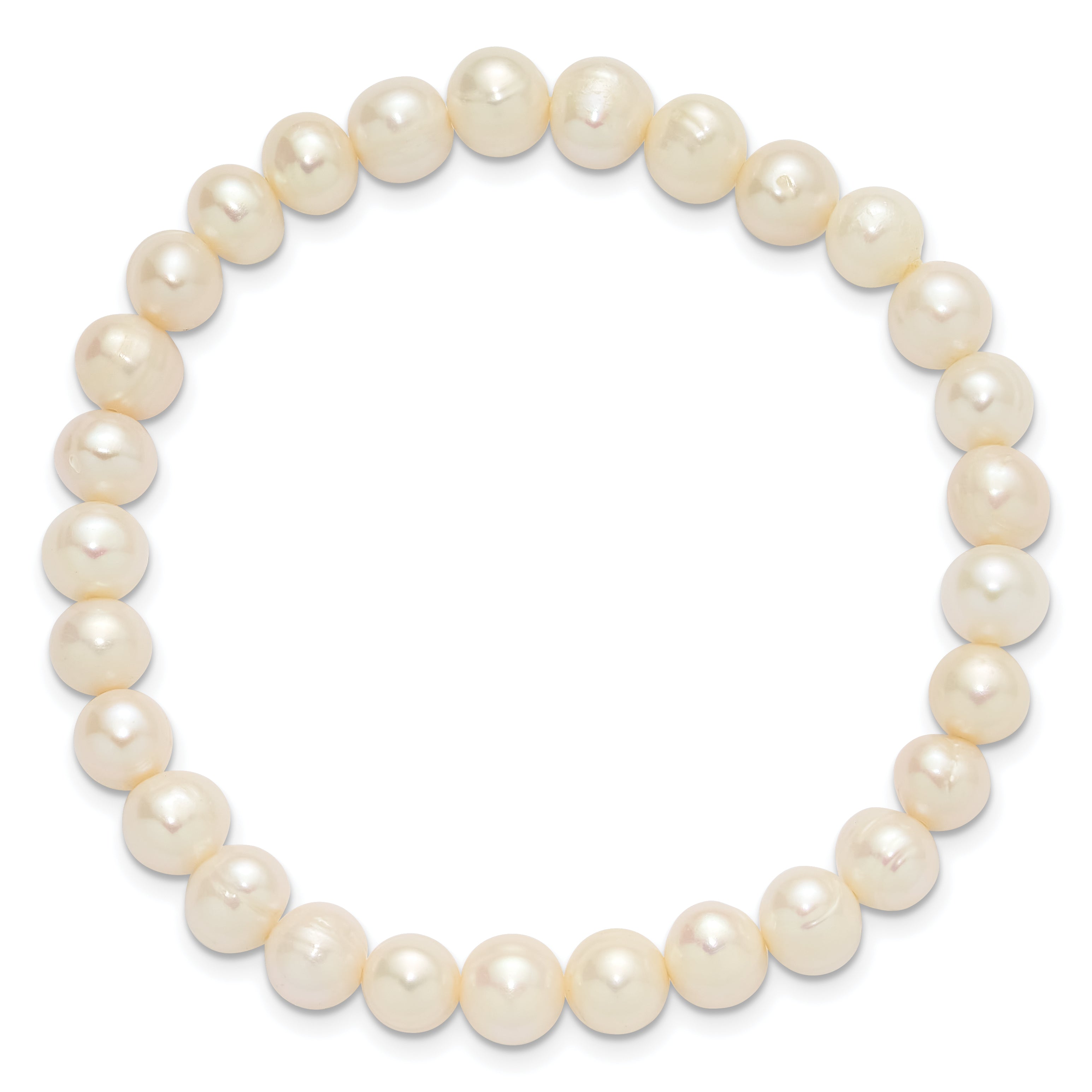7-8mm Semi-Round Grey/White/Black/Red/Green Freshwater Cultured Pearl Stretch 5-Bracelet Set