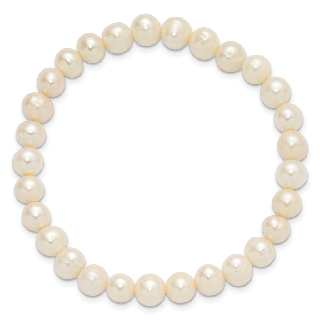 7-8mm Semi-Round Grey/White/Black/Red/Green Freshwater Cultured Pearl Stretch 5-Bracelet Set