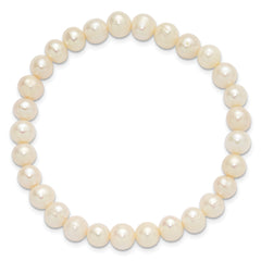 7-8mm Semi-Round Grey/White/Black/Red/Green Freshwater Cultured Pearl Stretch 5-Bracelet Set