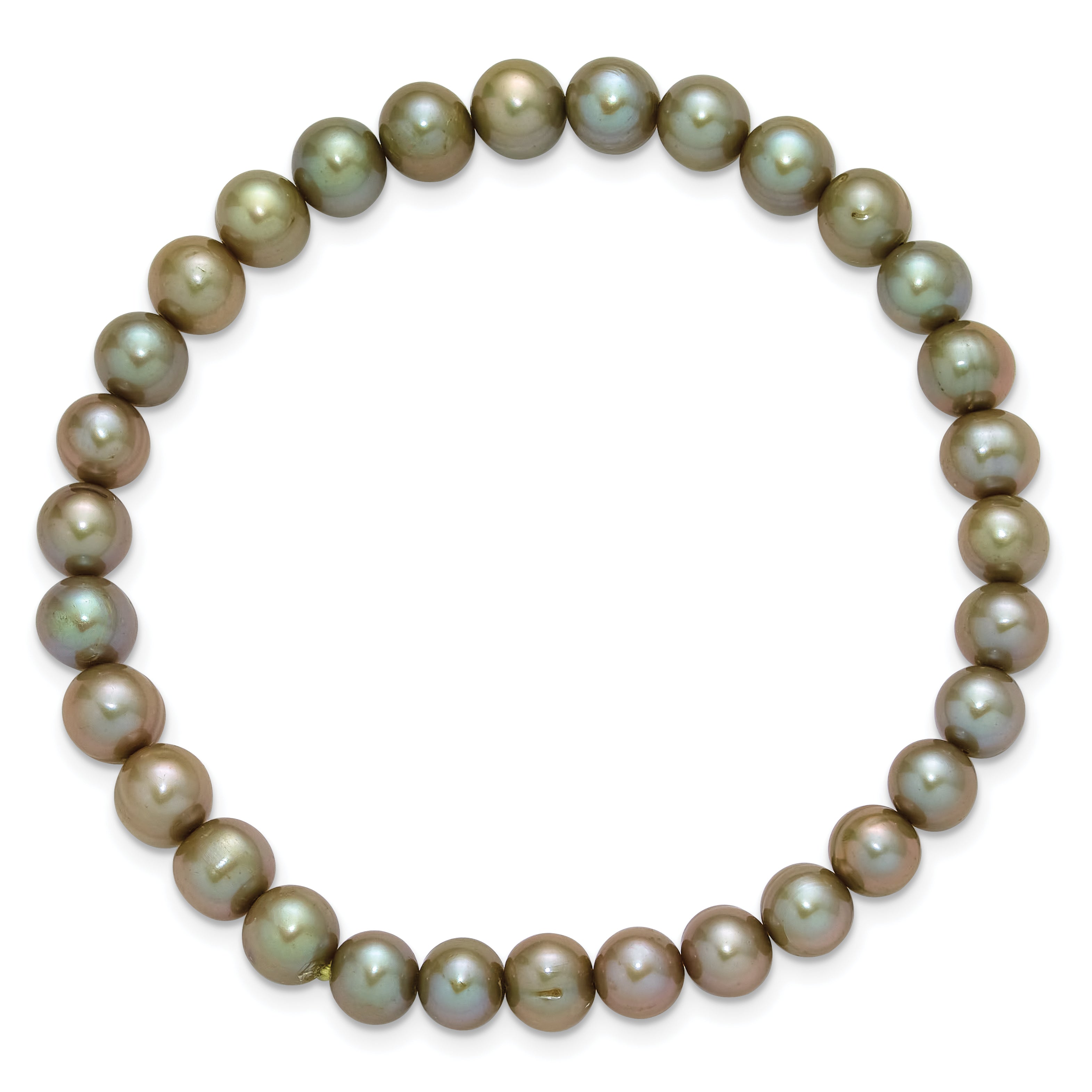 7-8mm Semi-Round Grey/White/Black/Red/Green Freshwater Cultured Pearl Stretch 5-Bracelet Set