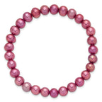 7-8mm Semi-Round Grey/White/Black/Red/Green Freshwater Cultured Pearl Stretch 5-Bracelet Set
