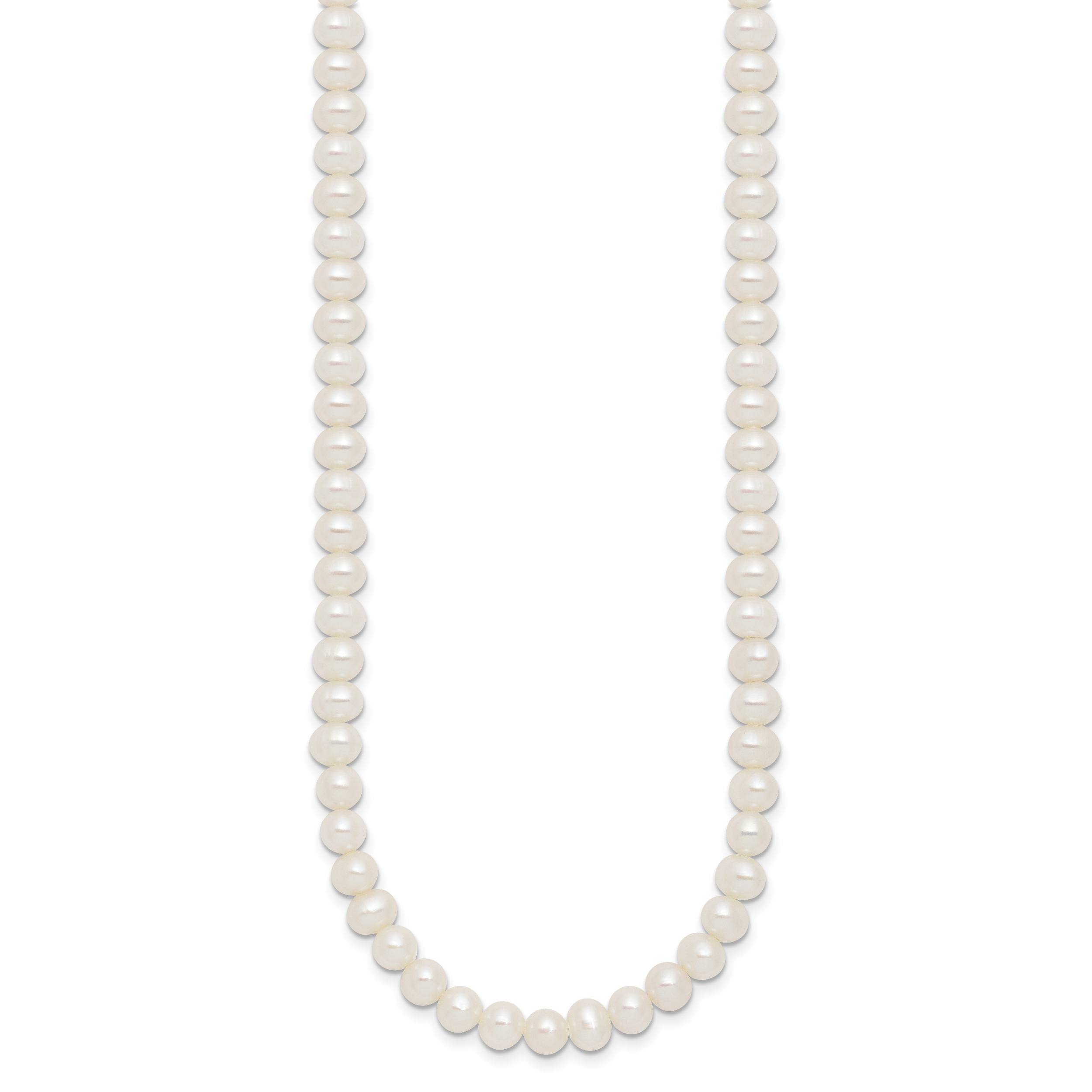Sterling Silver Rhodium-plated 6-7mm Semi-Round White Freshwater Cultured Pearl 14 inch with 2 inch Extender Choker Secondary image