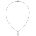 Sterling Silver Rhodium-plated 8-10mm Button White Freshwater Cultured Pearl and CZ 17 inch Necklace and Dangle Shepherd Hook Earring Set