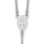 Sterling Silver Rhodium-plated Diamond-cut Tri-color Gold-plated 18.5 inch with 1 inch extender Rosary Necklace