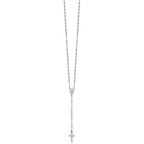 Sterling Silver Rhodium-plated Polished 17.5 inch with 1.25 inch extender Rosary Necklace