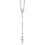 Sterling Silver Rhodium-plated Polished 17.5 inch with 1.25 inch extender Rosary Necklace