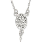 Sterling Silver Polished and Beaded Rosary 24 inch Necklace