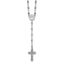 Sterling Silver Rhodium-plated Polished CZ and Diamond-cut Circles 25.5 inch Rosary Necklace