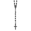 Sterling Silver Black Rhodium-plated Crystal 18.5 inch with 0.5 inch extender Rosary Necklace