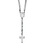 Sterling Silver Rhodium-plated Polished CZ 15.5 inch with 2 inch extender Rosary Necklace